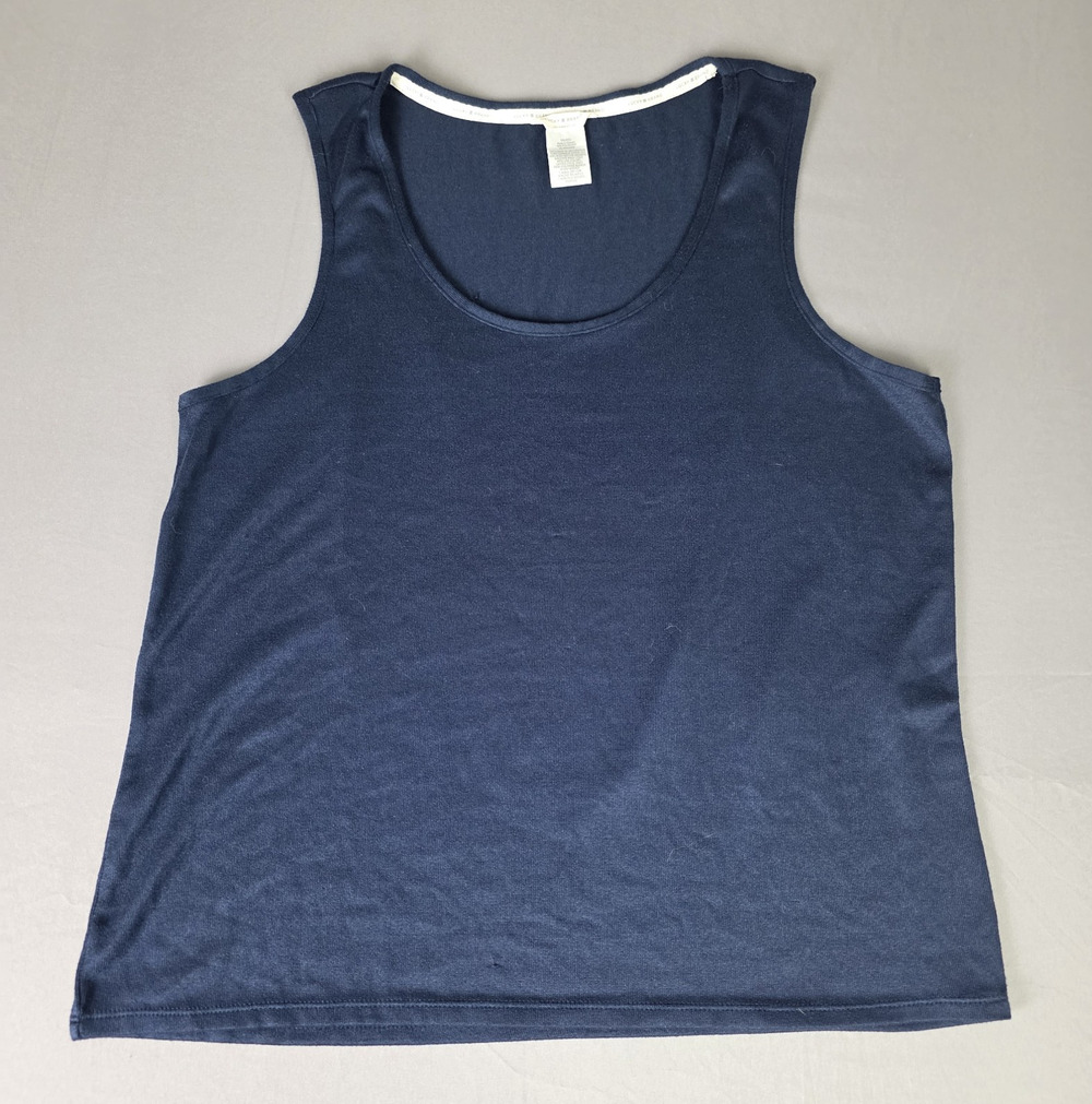 Lucky Brand Blue Scoop Neck Sleeveless Knit Stretch Pullover Tank Top XXL